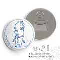 Flaschenöffner-Magnet Fischköppe Barsch, runder Kühlschrankmagnet | Prinzenart