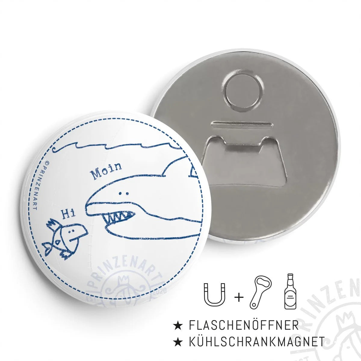 Flaschenöffner-Magnet Hai Fischköppe | Prinzenart
