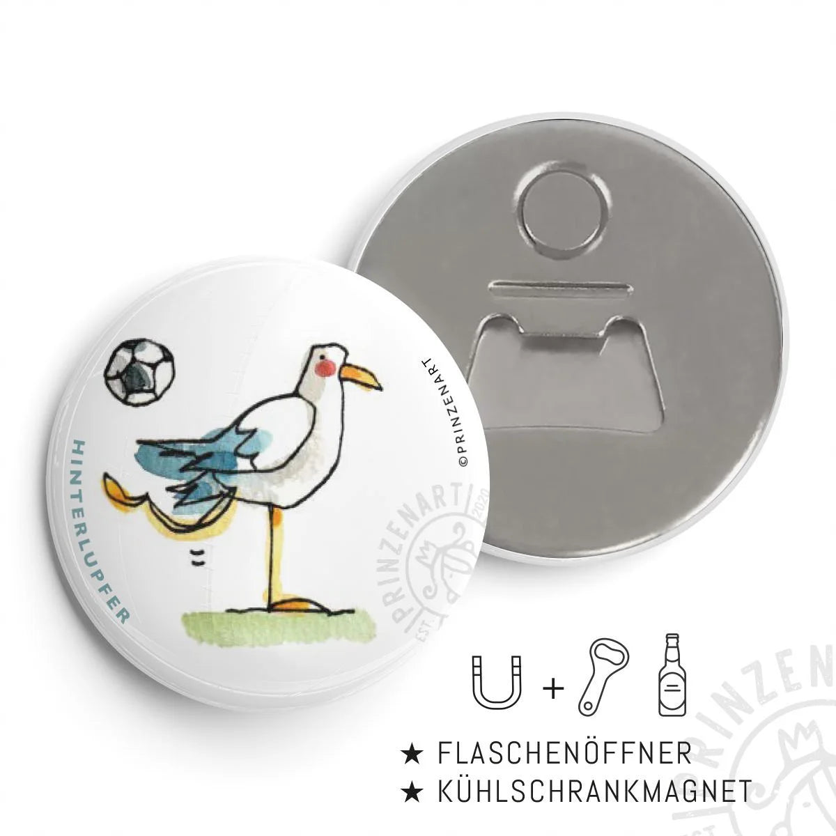 Pin-Serie Möwenkicker Flaschenöffner-Magnet | Prinzenart