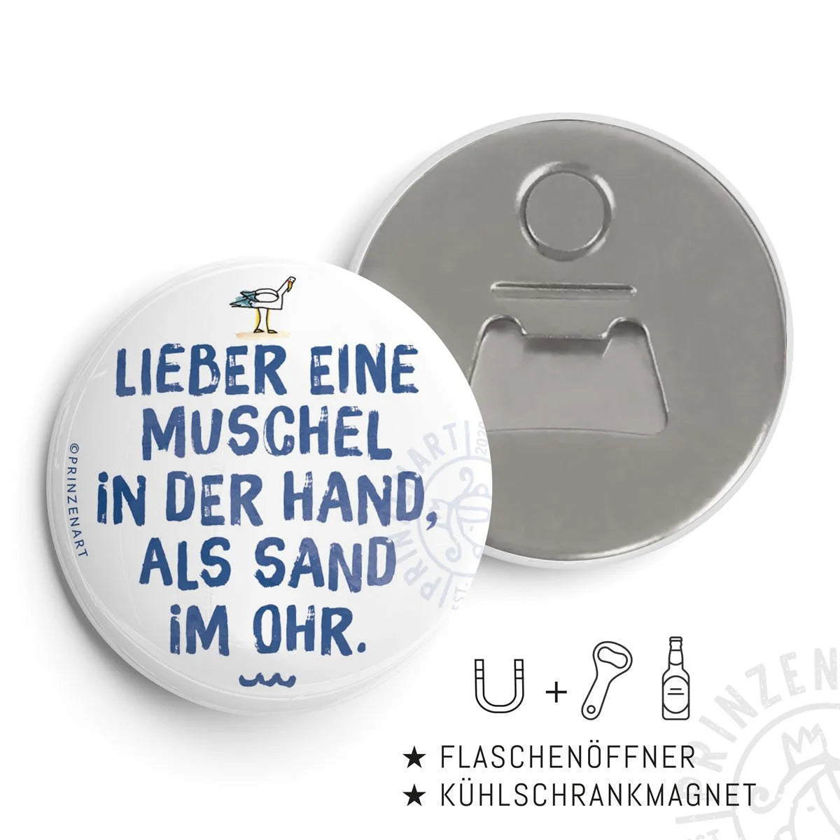 Flaschenöffner-Magnet Sand im Ohr Meersinn | Prinzenart