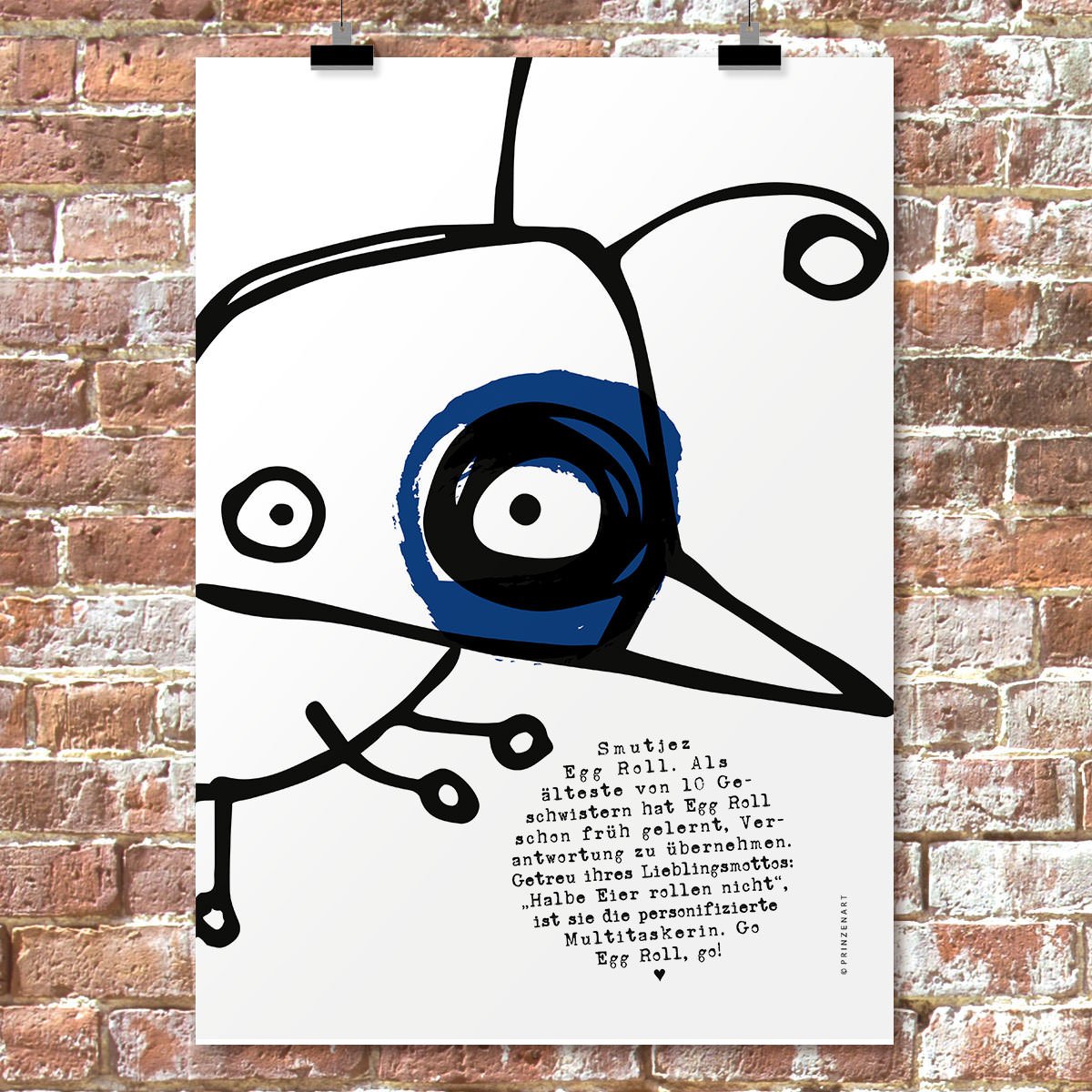 Smutjez Egg Roll, witziges Monster kopfueber mit grossem blauen Auge | Prinzenart