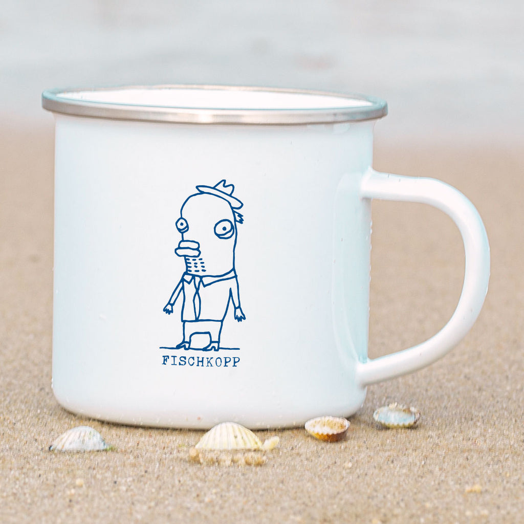 Emaille-Tasse – Fischköppe, Fischkopp