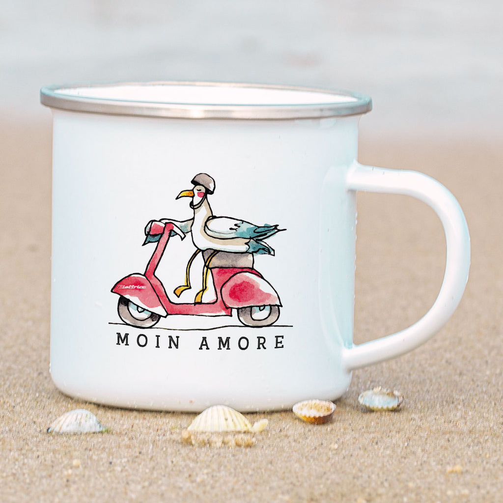 Emaille-Tasse – Moin Amore