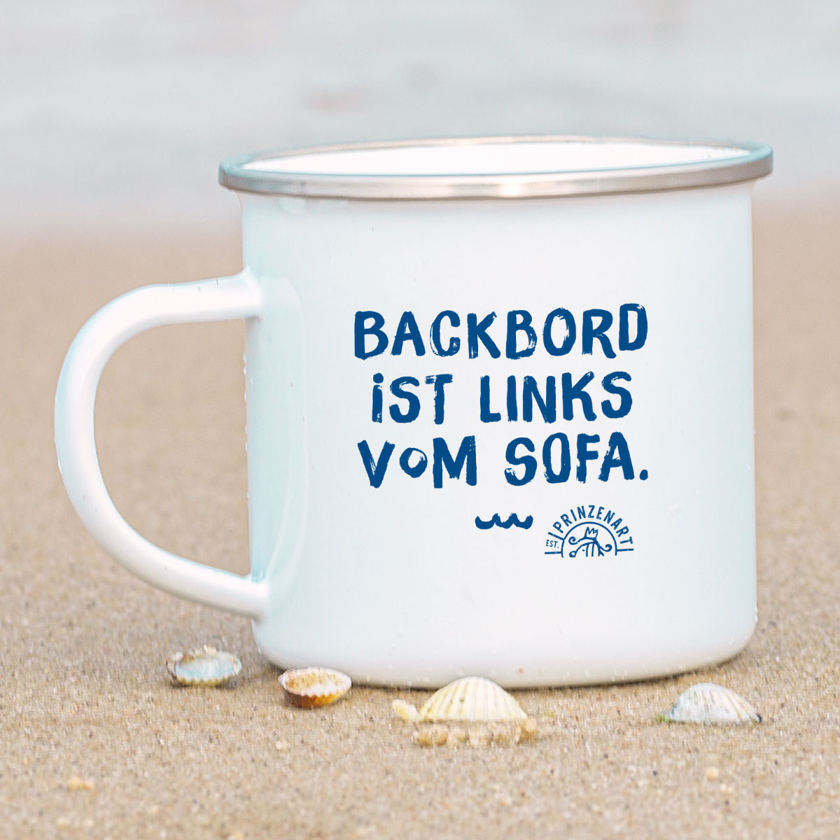 Emaille-Tasse – Backbord