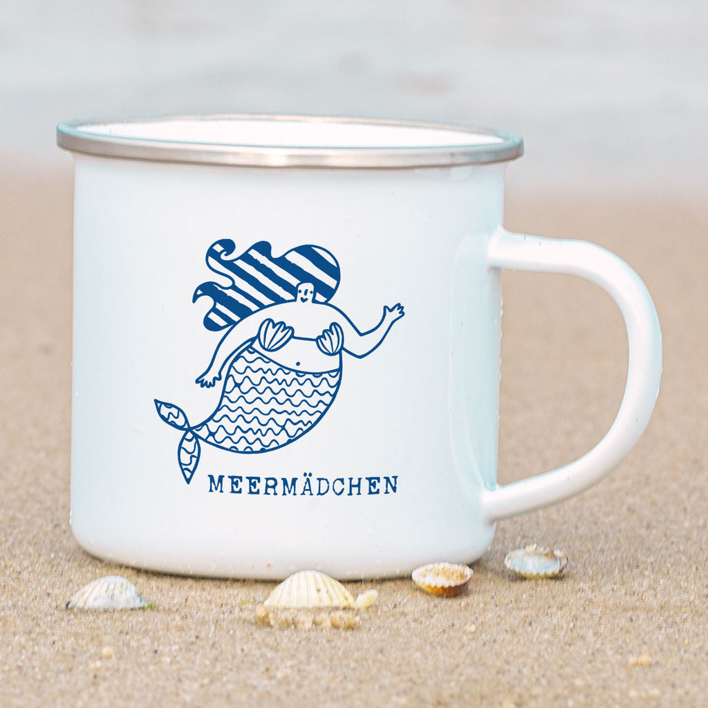 Emaille-Tasse – Meermädchen
