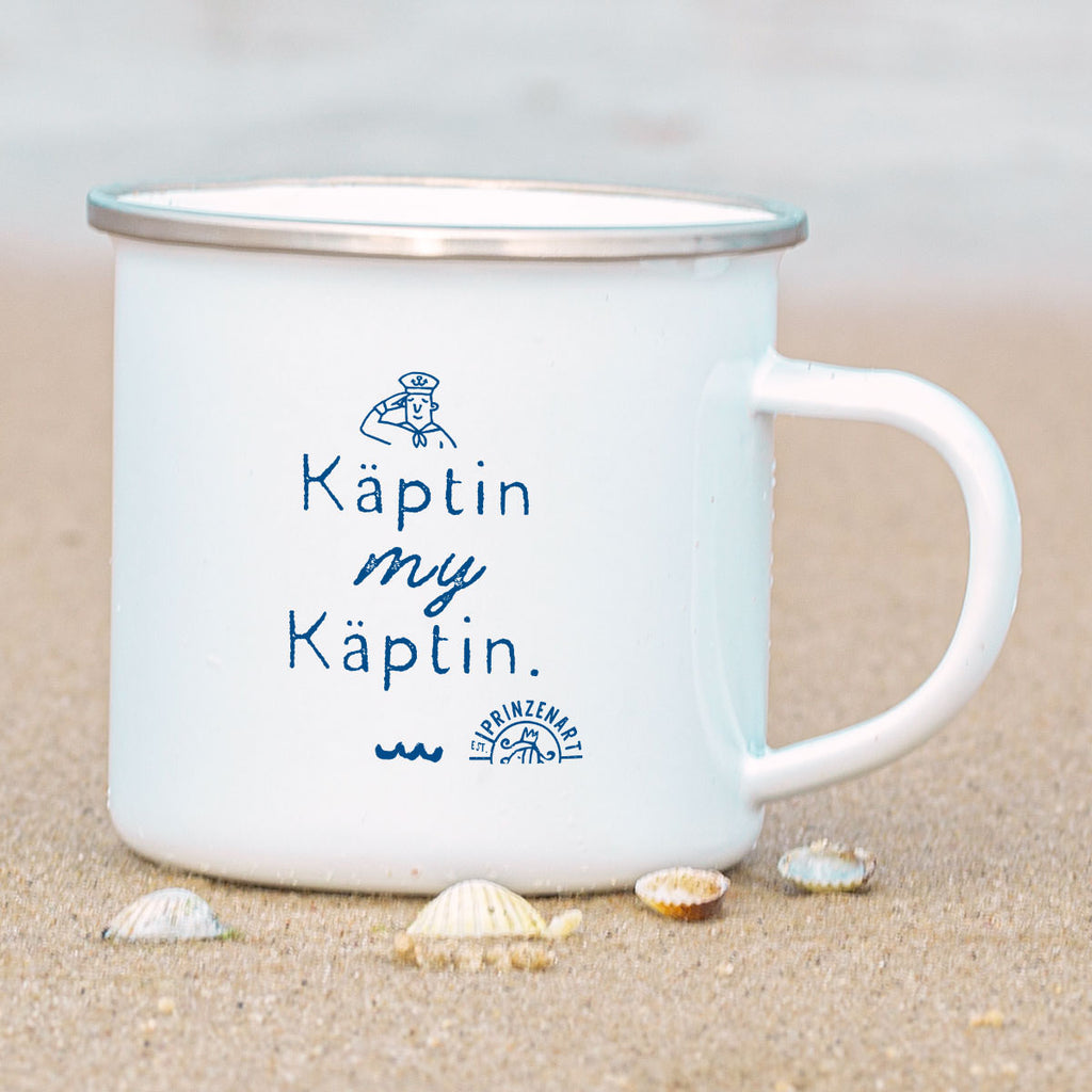 Emaille-Tasse – Käptin My Käptin