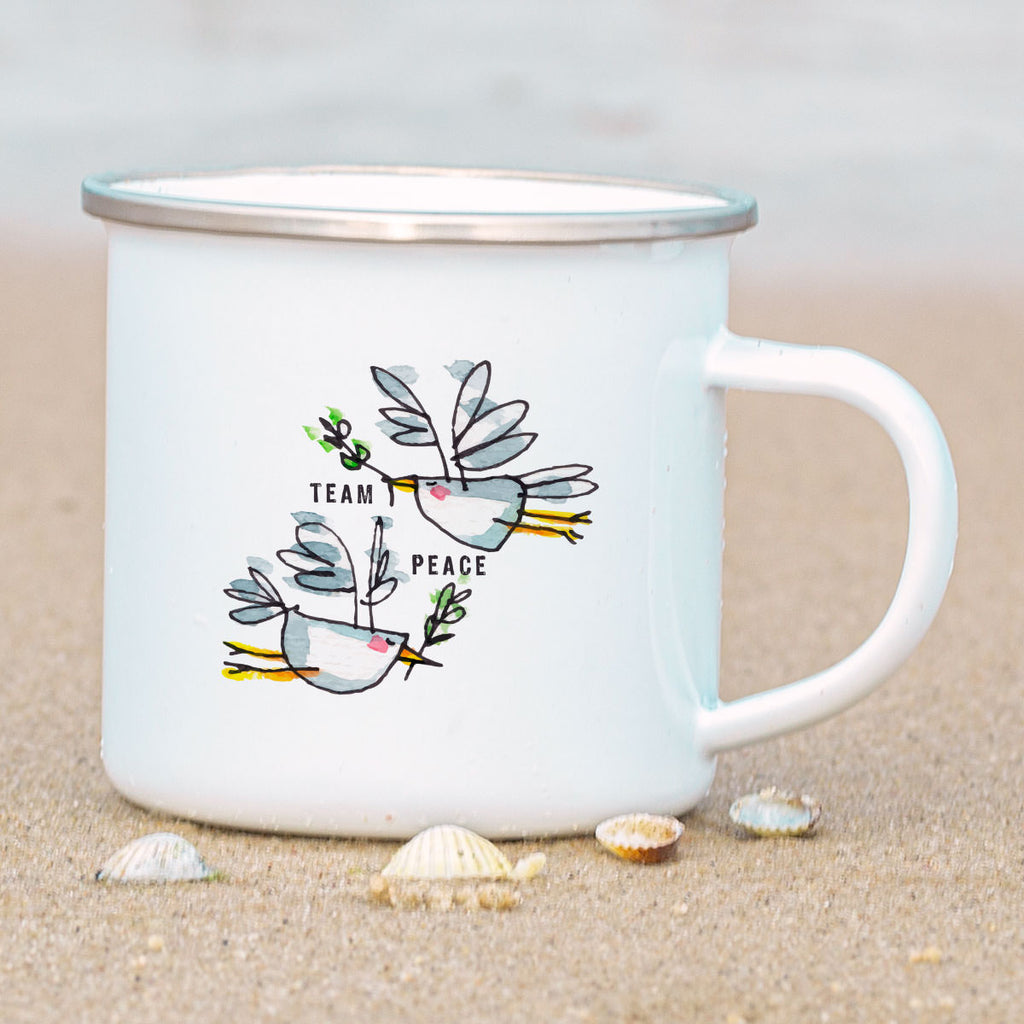 Emaille-Tasse – Team Peace