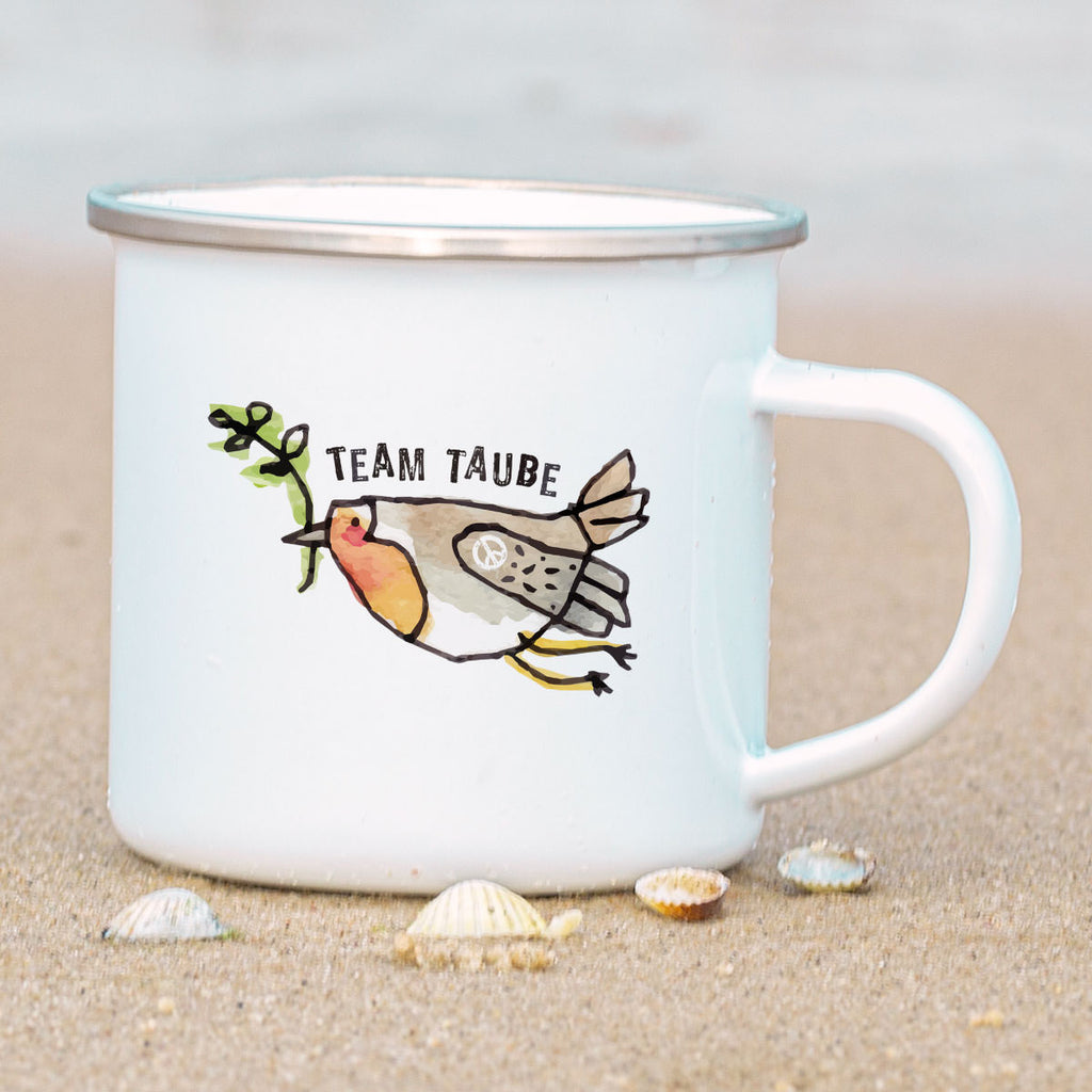 Emaille-Tasse – Team Taube