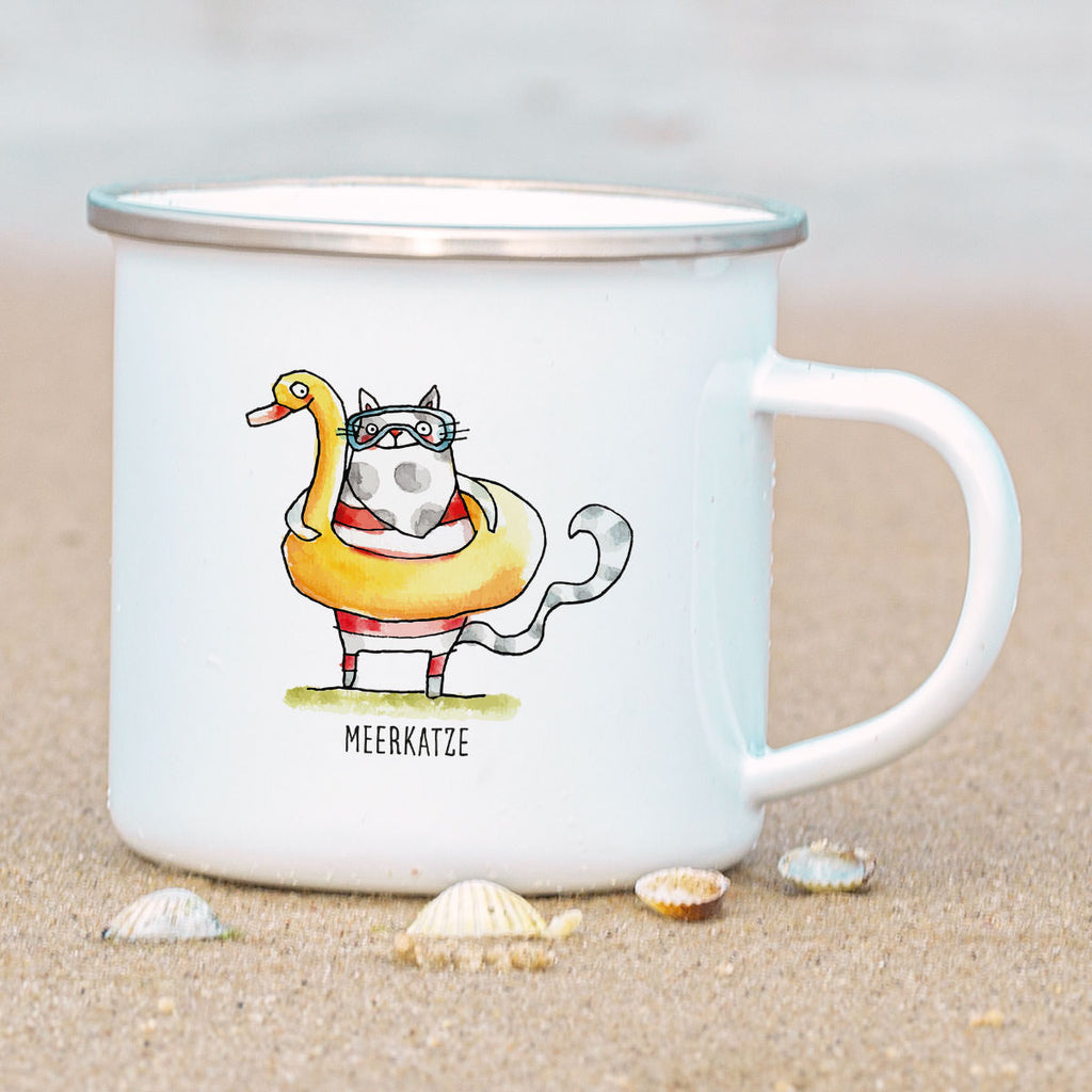 Emaille-Tasse – Meerkatze