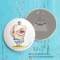 Flaschenöffner-Magnet Mutti mit Matrose und Herz-Tattoo, Vorder- und Rückseite | Prinzenart