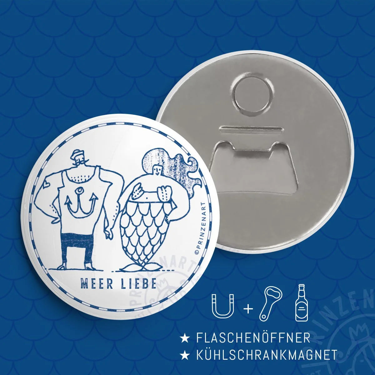 Pin-Serie Meerwesen Flaschenöffner-Magnet Meerliebe | Prinzenart
