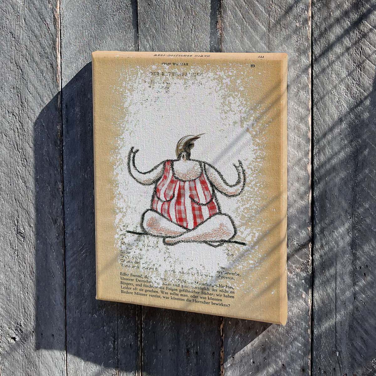 Leinwand Strandfigur Yoga