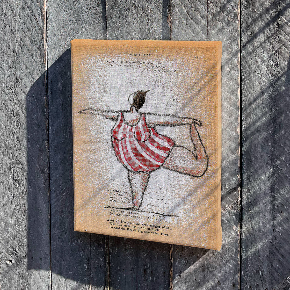 Leinwand Strandfigur Yoga