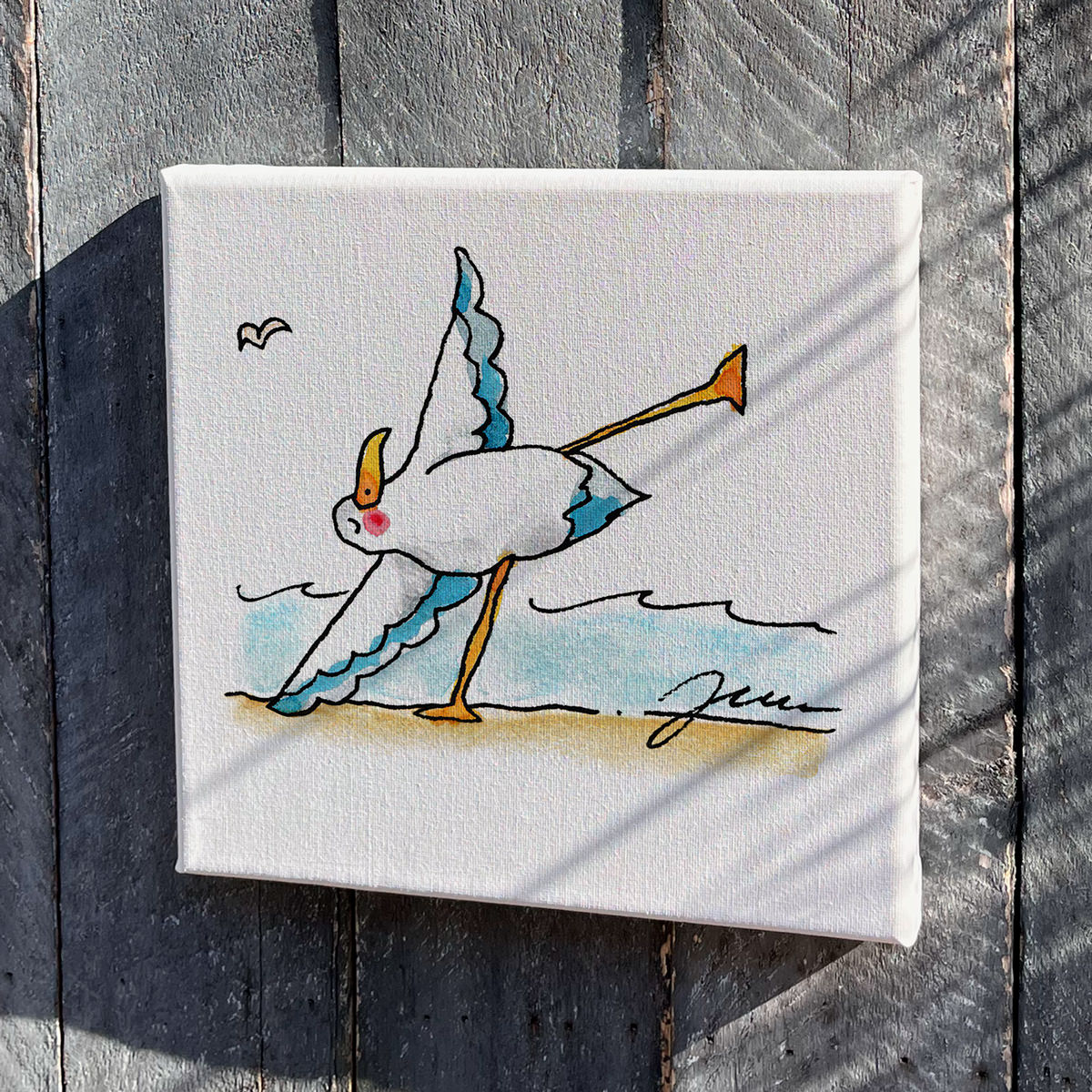 Leinwand Yoga Möwen