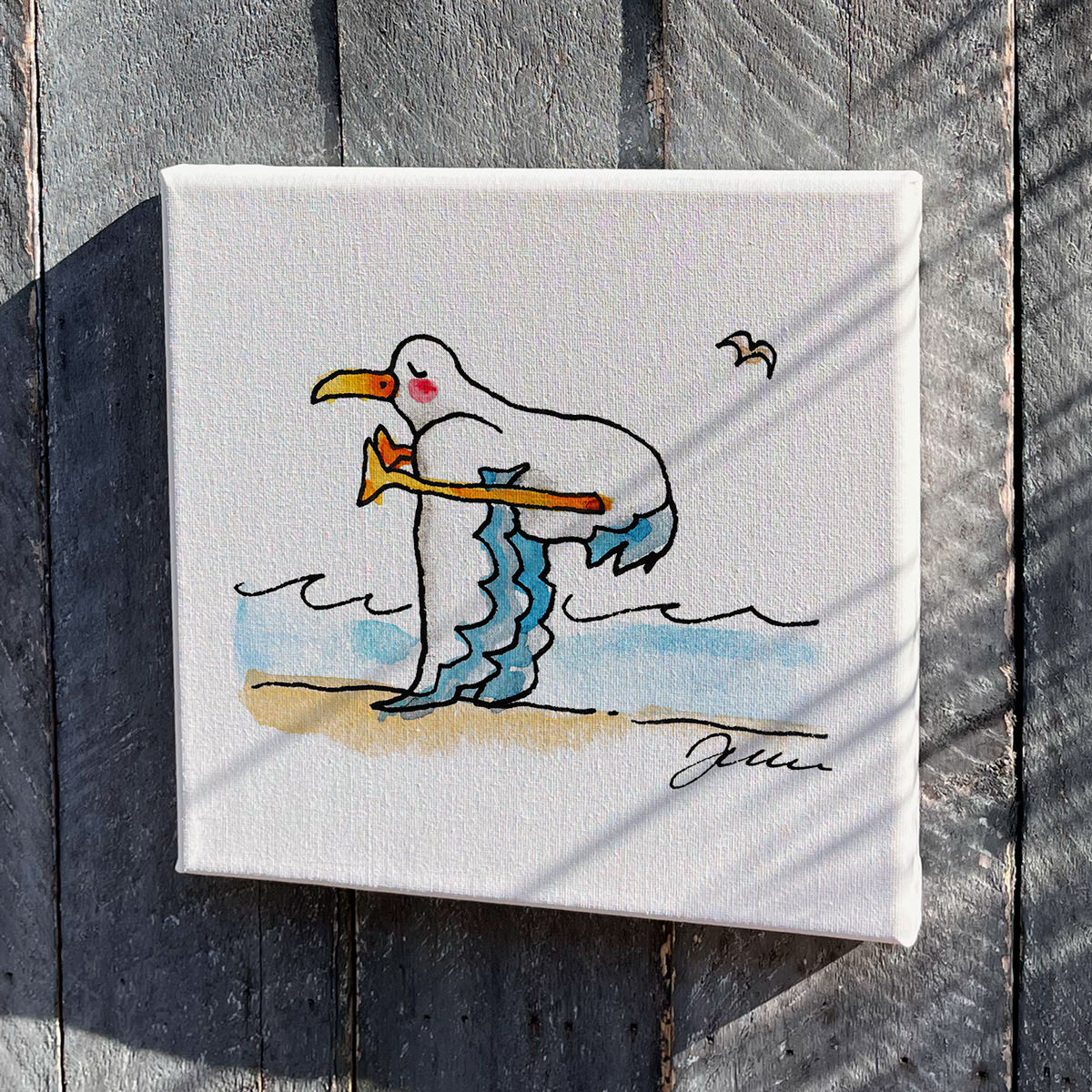 Leinwand Yoga Möwen