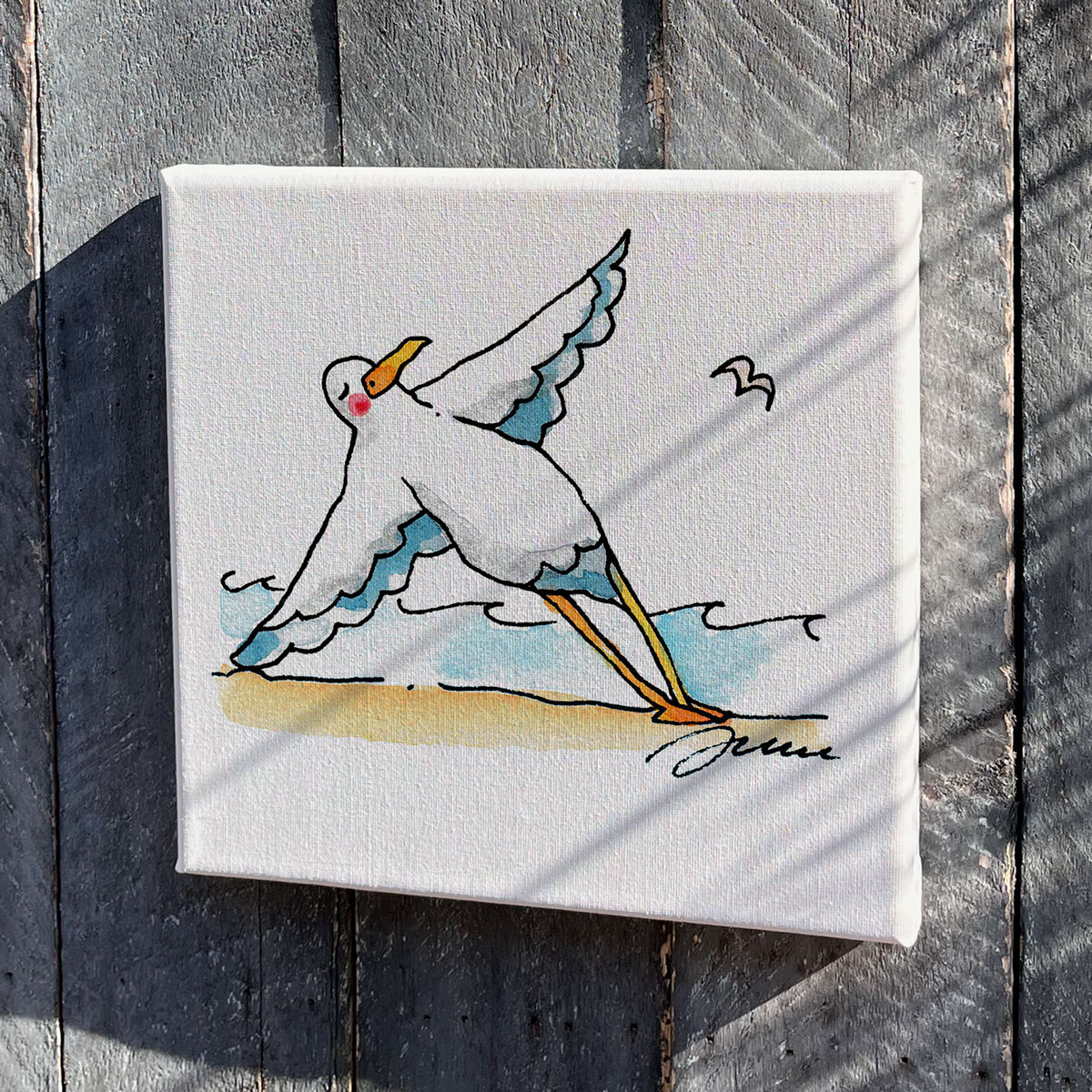 Leinwand Yoga Möwen