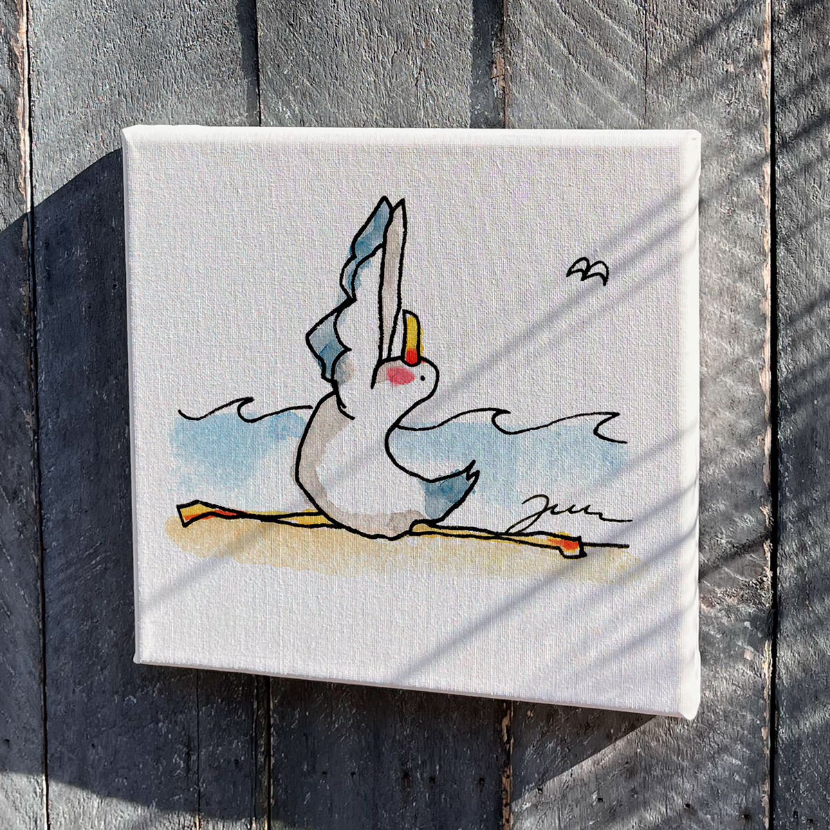 Leinwand Yoga Möwen