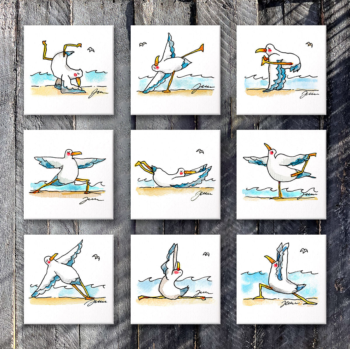 Leinwand Serie Yoga Möwen | B2B