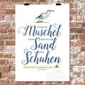 Moewe mit Spruch Hab immer eine Muschel in deiner Tasche und Sand in deinen Schuhen | Prinzenart