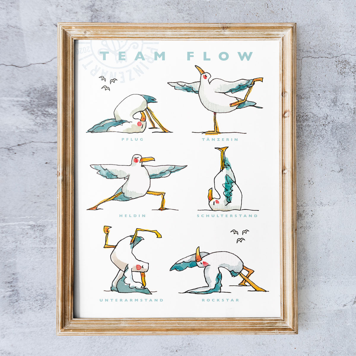 Poster Serie Yoga Möwen