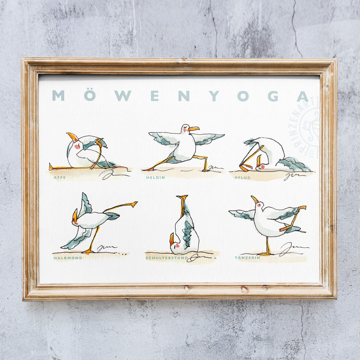 Poster Serie Yoga Möwen