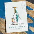 Yogamoewen-Postkarte Moewe im Schulterstand auf Boot, maritime Aquarell | Prinzenart