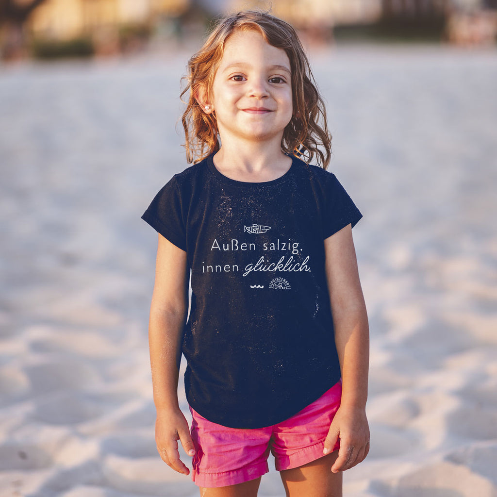 Kinder-T-Shirt – Außen salzig, innen glücklich